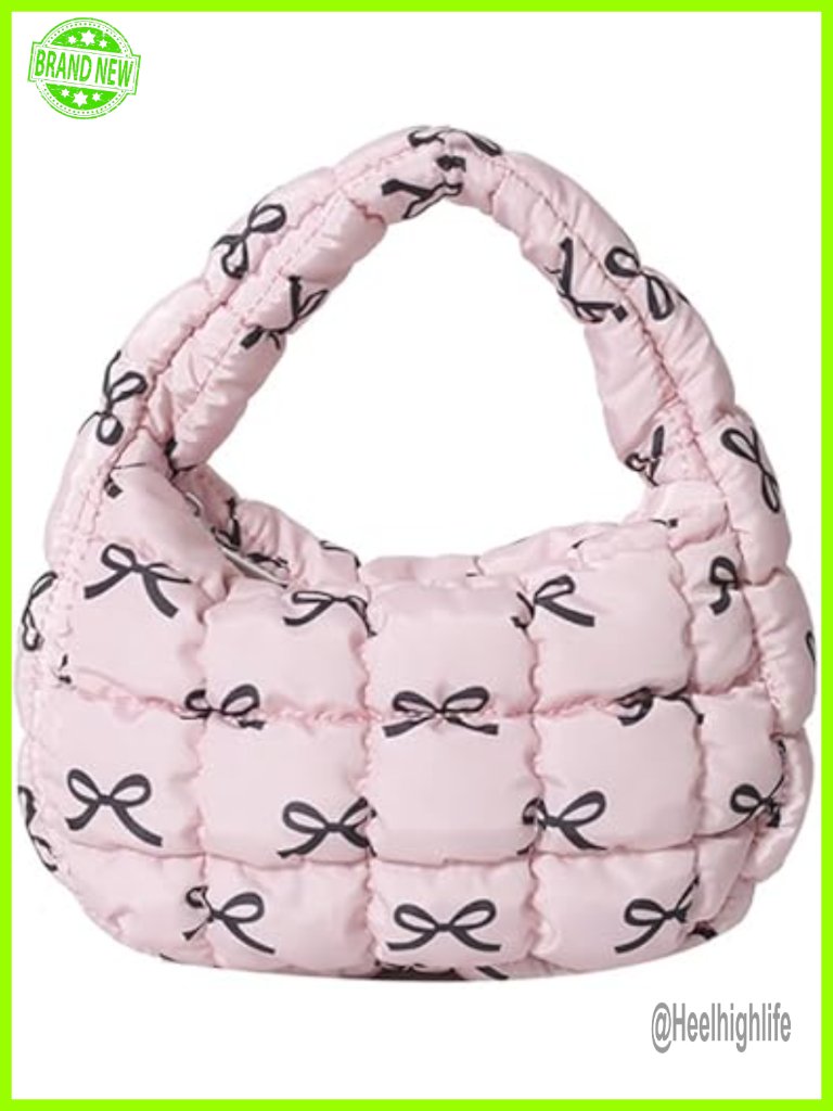 Quilted Puffer Mini Handbag Tote Cloud Bag Puffy Nylon Lightweight